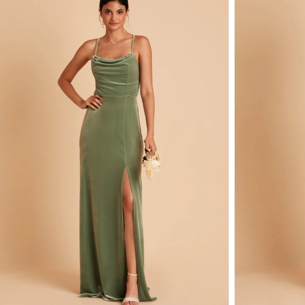 Birdy Grey Ash Dress Velvet Dark Sage